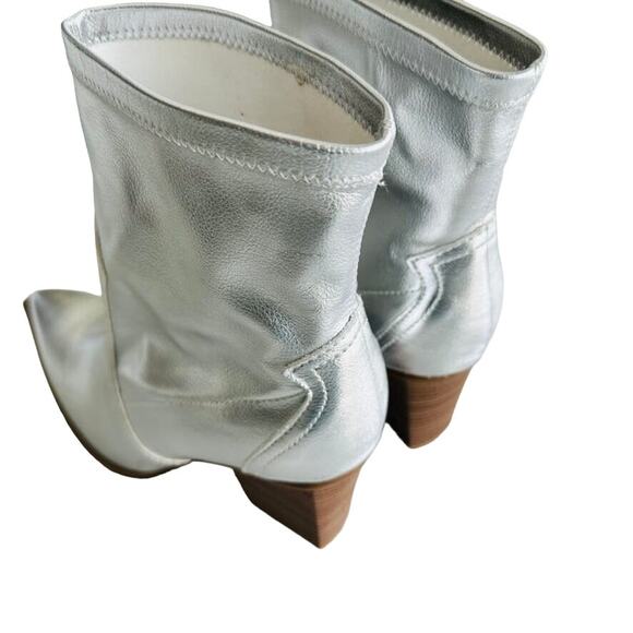 MIA Rachell Silver Cowboy Ankle Boot Size 9 NEW Concert Metallic Cowgirl Prom - Picture 7 of 10